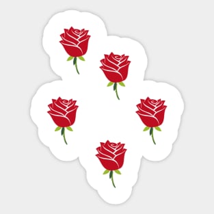 Red rose pattern Sticker